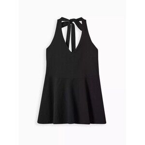 NWT Torrid Black Foxy Halter Neck Peplum Top Size 3 or 22/24 Plus
